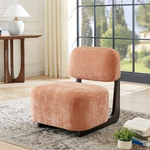 ORRD Modern Accent Chair, Blue Chenille Upholstery & Solid Wood Frame, Ergonomic Comfort for Living Room, Bedroom, Office, Mid-Century Design - 1 of 4