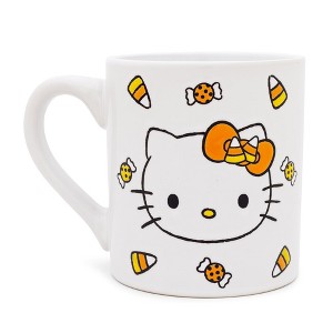 Silver Buffalo Sanrio Hello Kitty Candy Corn Wax Resist Ceramic Pottery Mug | Holds 14 Ounces - 1 of 4