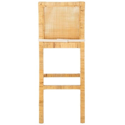 Tojo Natural Cane Bar Stool with White Cushion