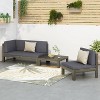 Christopher Knight 3pc Home Brava Outdoor Acacia Wood Conversation Set Gray Finish - 2 of 4