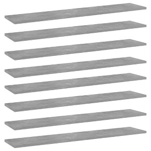 vidaXL Bookshelf Boards 8 pcs Concrete Gray 39.4"x7.9"x0.6" Engineered Wood - 1 of 4