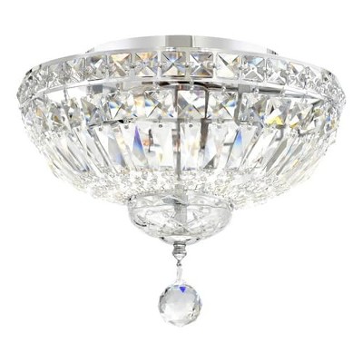 CWI Lighting Stefania 3 Light Bowl Flush Mount With Chrome Finish