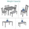 CAVINAS 6 Piece Rectangular Dining Table Set,Wooden Dining Table for 4 Upholstered Chairs and Bench with X-shaped Back,Dining Set for Kitchen - 4 of 4