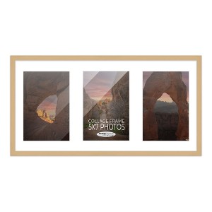 PosterPalooza | Natural Finish Collage Frame - White Mat, 20 Frame Sizes to Choose From, UV Acrylic - 1 of 4