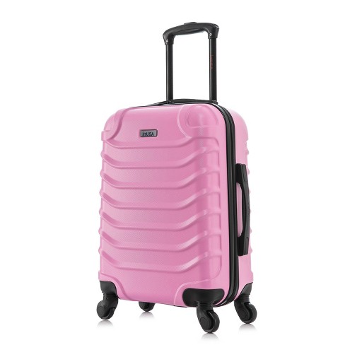 American Tourister NXT Checkered Hardside Carry On Spinner Suitcase - Pink