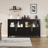 55" Sideboard Buffet Cabinet with 4 Glass Doors - Coffee & Wine Bar Display Cabinet for Kitchen, Dining & Living Room - 4 of 4