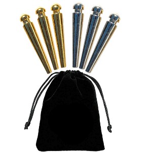 WE Games Premium Easy Grip Cribbage Pegs with a Tapered Design & Velvet Pouch - Set of 6 (3 Gold & 3 Silver) - 1 of 4