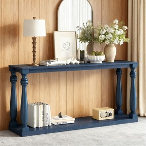 KTMBDW Console Table 63”, 2-Tier Narrow Sofa Side Table with Storage Shelf, Entrance Table for Hallway, Foyer, Living Room, Corridor, Office - 1 of 4