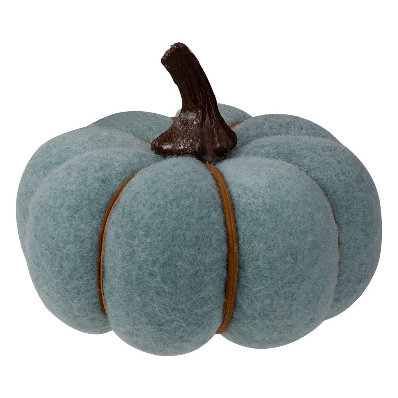 Northlight 5" Blue and Brown Fall Harvest Tabletop Pumpkin, 1 of 5