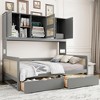 Twin/Full Size Wooden Daybed With 2 Drawers, All-in-One Cabinet and Shelf - ModernLuxe - 2 of 4
