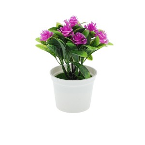 Unique Bargains Artificial Plants Leaf with Curled Rose Plastic 4.72"x4.72"x6.30" 1 Pcs - 1 of 4