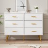 6 Drawer Dresser, Modern Wooden Dresser with Gold Handles and Storage Space, Chest of Drawers - 3 of 4