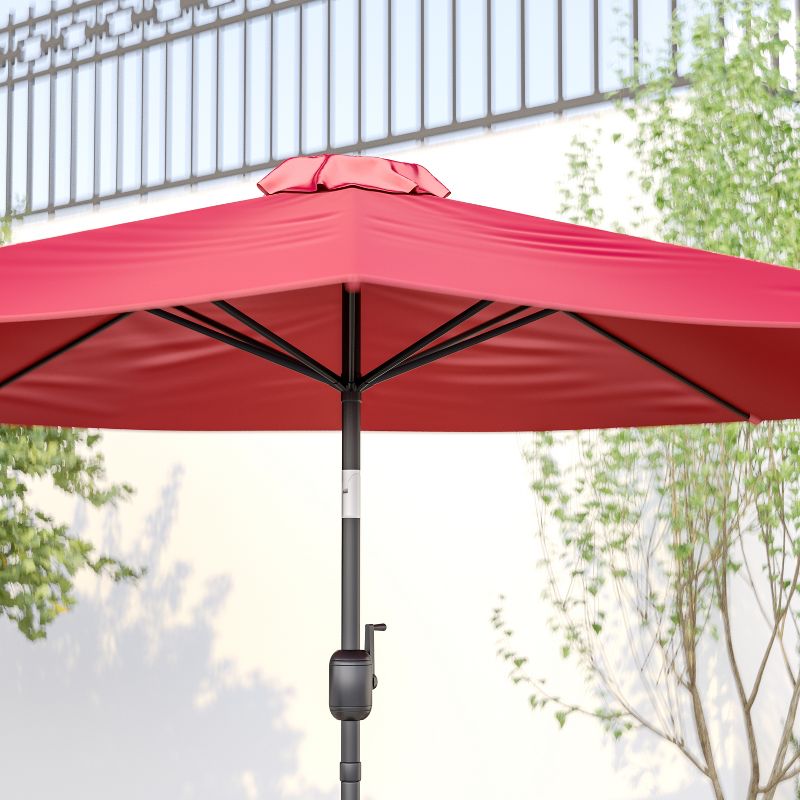 Emma and Oliver 9' Outdoor Patio Umbrella-Crank & Tilt Function - 1.5" Diameter Steel Pole, 3 of 11