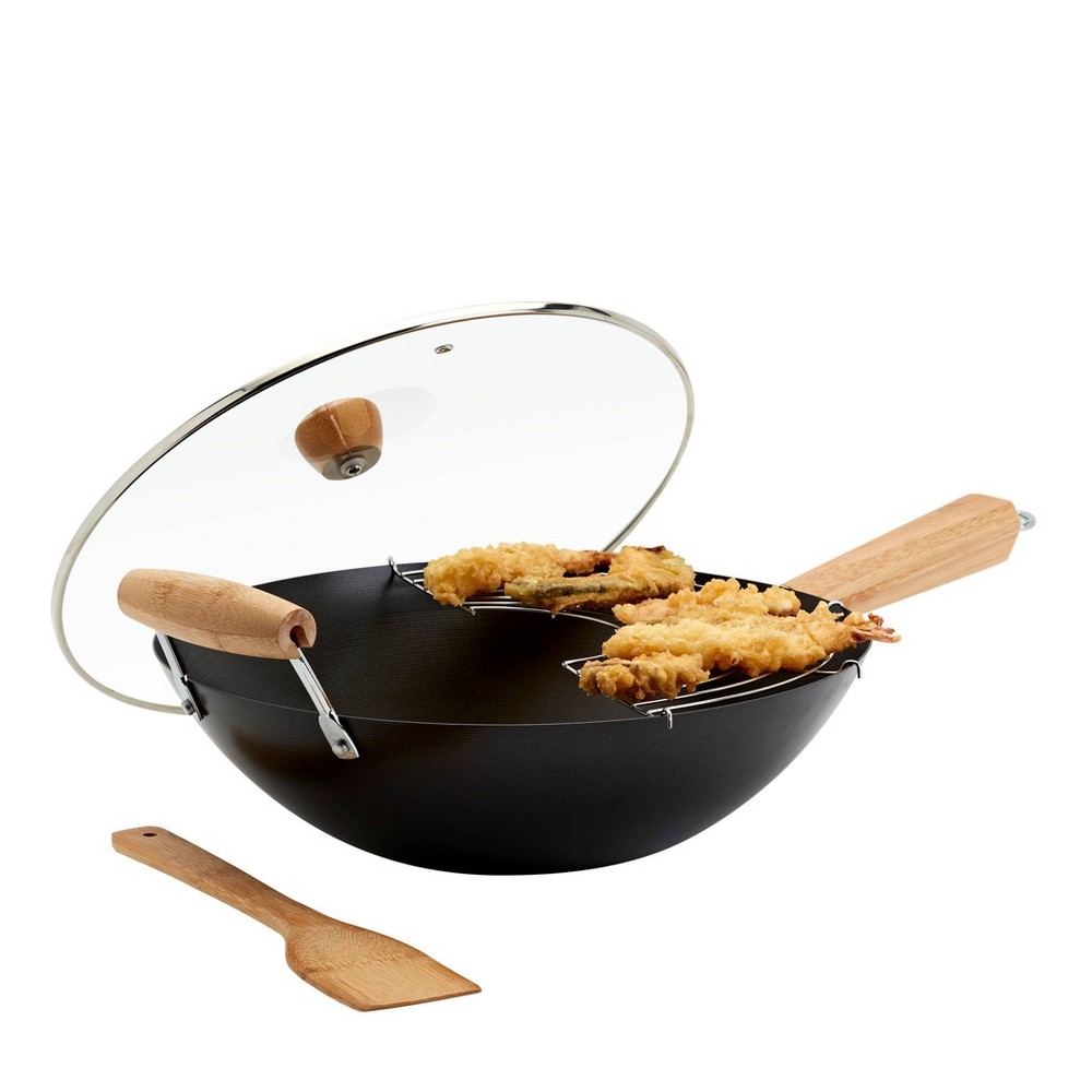 Photos - Bakeware Infuse 4pc Wok Set: Aluminum Cookware, Gas & Electric Compatible, Includes Spoon & Storage Containers