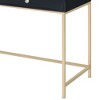 Royal Hampton Writing Desk with 2 Storage Compartments, Black and Gold - 4 of 4