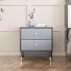 Luck Live 19.7"Modern Nightstand with 2 Drawers, Gray/Walnut End Table with Gold Metal Handles & Legs, Bedside Table for Bedroom - 2 of 4