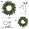 25 Inch Norfolk Wreath with Lights Hanger Front Door Artificial Pine Greenery Branches Winter Outdoor Decor Indoor Wall Decorations - 2 of 4