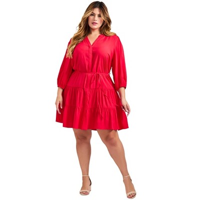 Avenue Women's Plus Size Tessa Tiered Dress
