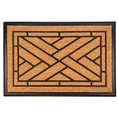 2' X 3' Crisscross Welcome Indoor/outdoor Coir Doormat Natural/black -  Entryways : Target
