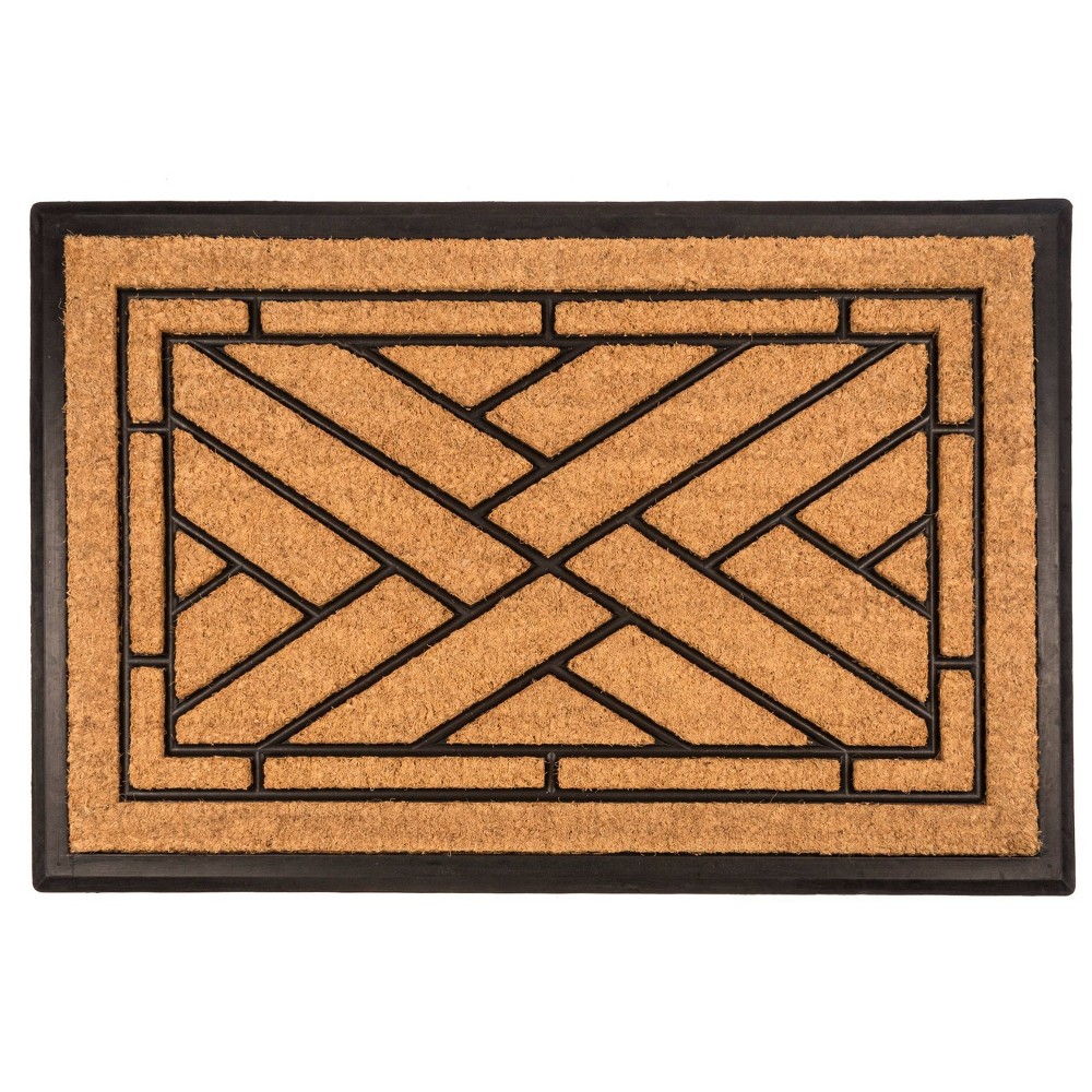 Photos - Doormat Entryways 2' x 3' Diagonal Tiles Indoor/Outdoor Recycled Rubber and Coir D