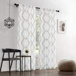 Set of 2 Modern Threads Sheer Diamond Curtain Panel.