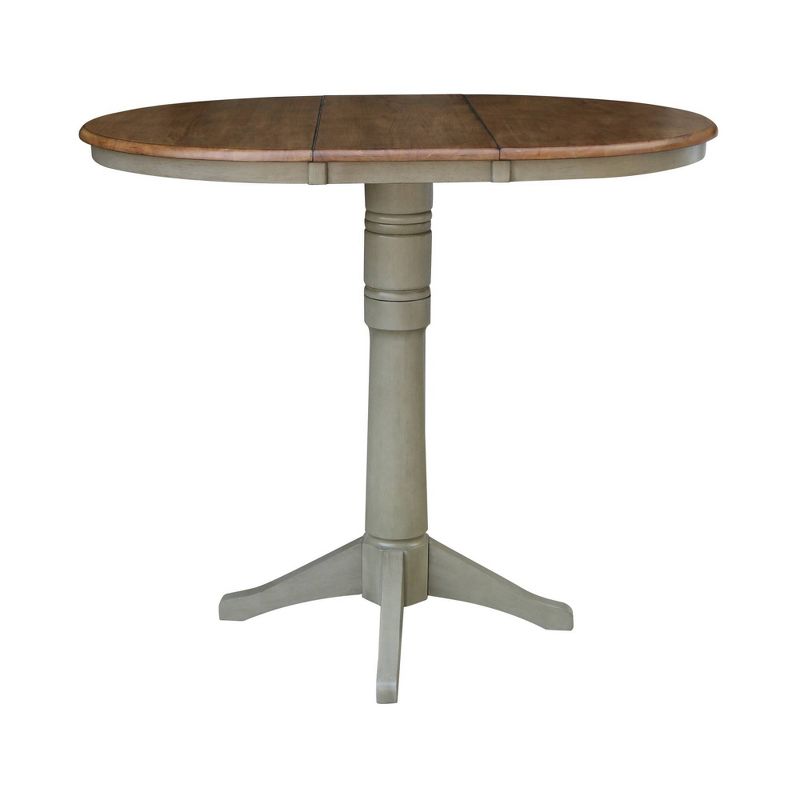 36" Magnolia Round Top Bar Height Dining Table with 12" Leaf - International Concepts, 6 of 10