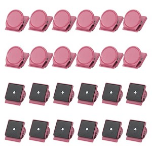 Unique Bargains Stainless Steel Decorative Hooks and Hangers Refrigerator Magnetic Clips 1.38" x 1.22" 24 Pcs - 1 of 3