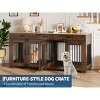 71 Inch Dog Crate Furniture, Wooden Double Crate Large Breed with Door, Dog Kennel Indoor, TV Stand End Table with Divider for Large Medium Dogs - 2 of 4