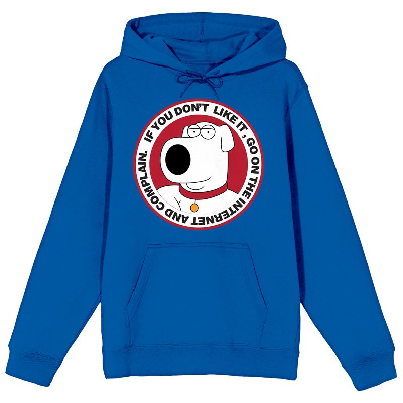 Family Guy H. Brian Griffin "If You Don't Like It, Go On the Internet and Complain About It" Adult Royal Blue Hoodie, 1 of 4