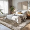Modern Bordered Rug Washable Geometric Living Room Carpet, Non-Slip Non-Shedding Low Pile Floor Mat - 3 of 4