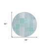 Aqua Teal Blue And Silver Patchwork Washable Indoor Outdoor Area Rug - 3 of 4
