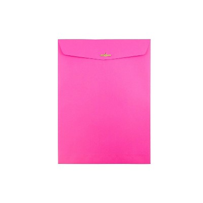 JAM Paper Open End Clasp Catalog Envelope 9" x 12" Fuchsia Pink 100/Box (90909027)
