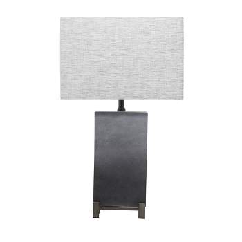 Polystone Table Lamp with Square Shade Gray - Olivia & May