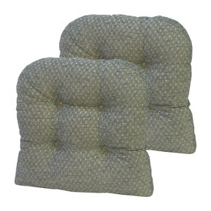 Gripper 15" x 15" Raindrops Universal Chair Cushion Set of 2 - Green: Indoor Kitchen Seat Cushions, Half-Circle, Polyester - 1 of 2