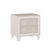INFURNIC Nightstands Mid Century Velvet Nightstand with 2 Drawers Metal Legs Silver Glitter Accents for Bedroom Storage, Beige, 21.8"*15.9"*21.7" - 3 of 4