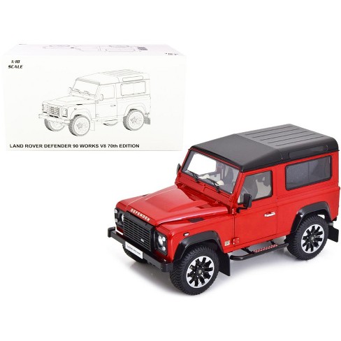 Land Rover Defender 90 Works V8 Red Metallic With Gloss Black Top