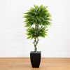 Nearly Natural 5.5-ft Mango Artificial Tree in Black Wash Planter UV Resistant (Indoor/Outdoor) - 2 of 4