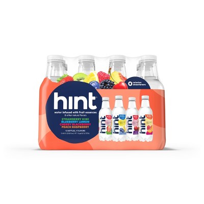 hint Smashup Variety Pack Flavored Water (Blueberry Lemon, Cherry Blackberry, Peach Raspberry, Strawberry Kiwi) - 12pk/16 fl oz Bottles