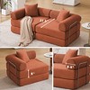 VASIP Modular Sofa Bed for Apartment,Corduroy Fabric,Convertible Design with Fixed Frame & Removable Armrests , No Assembly Required,Red - 3 of 4