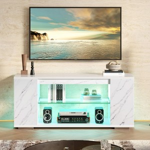 Pinmoco 47'' TV Stand for TVs up to 55", Gaming Entertainment Center with LED Lights - 1 of 4