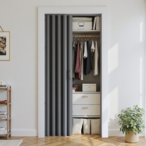 SMARTSTANDARD 80 in. H Double-layered PVC/Vinyl Folding Accordion Door with Hardware Kit - 1 of 4