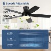 Wanze of Ocean 52 in. 5-Blade Indoor Flush Mount Ceiling Fan with APP Remote Control and Light, 3-Color Dimmable, DC Motor, Two Blade Colors - 4 of 4