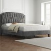 Yaheetech Upholstered Bed Frame with Button-Tufted Headboard - 2 of 4