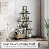 4-Tier Ladder Bookshelf, Versatile A-Shaped Bookcase, Tall Ladder Shelf Storage Organizer, Industrial Metal Frame Ladder Display Shelf - 3 of 4