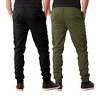 Galaxy By Harvic Men's Slim Fit Cotton Stretch Twill Cargo Joggers-2 Pack - 2 of 4