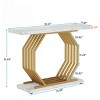 Syemin Console Tables Marble Entryway Narrow Sofa Table, Modern Accent Entrance Table, Behind Couch Entry Foyer Storage, Brown, 39.37"*11.6"*31.5" - 3 of 4