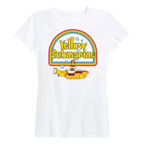 Women's - The Beatles - Yellow Submarine Rainbow Logo Short Sleeve Graphic T-Shirt - 1 of 4