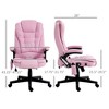 Aghana Digitals Pink Linen Office Chair with 6 Vibration Massage Points, Heat Function, Recline - 3 of 4