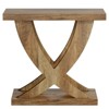 SEVOBAL End Tables Narrow Rustic Side Table Wood Grain Cross Fishtail Support for Living Room Bedroom , Brown, 21.26"*28.74"*6.89" - 4 of 4