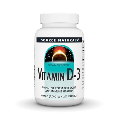 Vitamin D3 2000 IU by Source Naturals, Inc.  -  200 Capsule